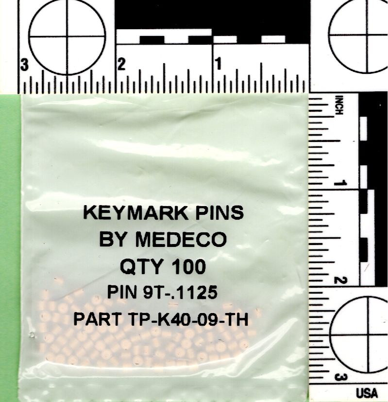 Medeco lock pins for High-security lock systems & interchangeable core cylinders, crucial for locksmiths rekeying Medeco systems