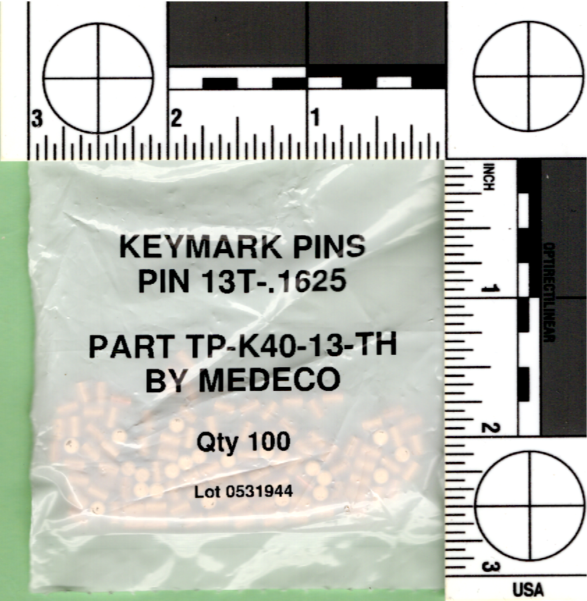 Medeco lock pins for High-security lock systems & interchangeable core cylinders, crucial for locksmiths rekeying Medeco systems