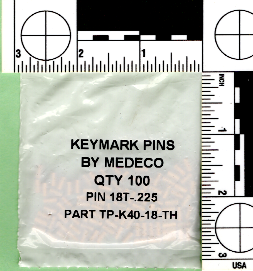 Medeco lock pins for High-security lock systems & interchangeable core cylinders, crucial for locksmiths rekeying Medeco systems