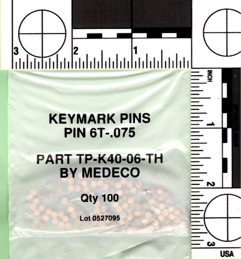 Medeco lock pins for High-security lock systems & interchangeable core cylinders, crucial for locksmiths rekeying Medeco systems