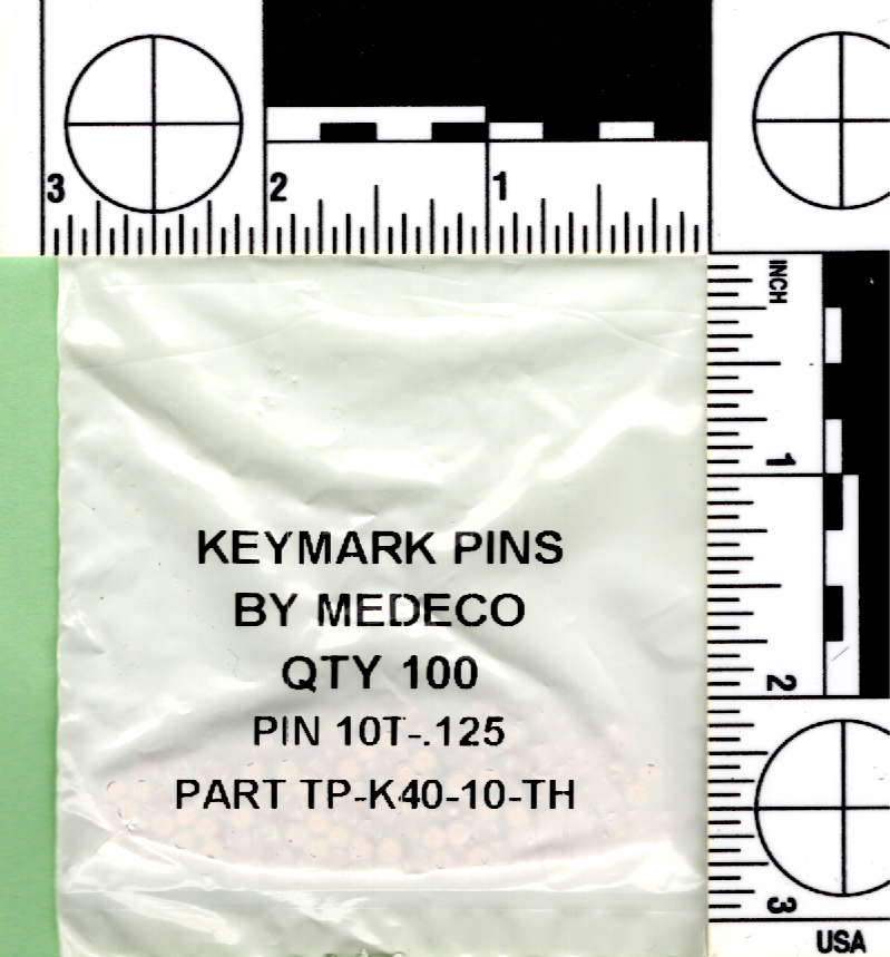 Medeco lock pins for High-security lock systems & interchangeable core cylinders, crucial for locksmiths rekeying Medeco systems