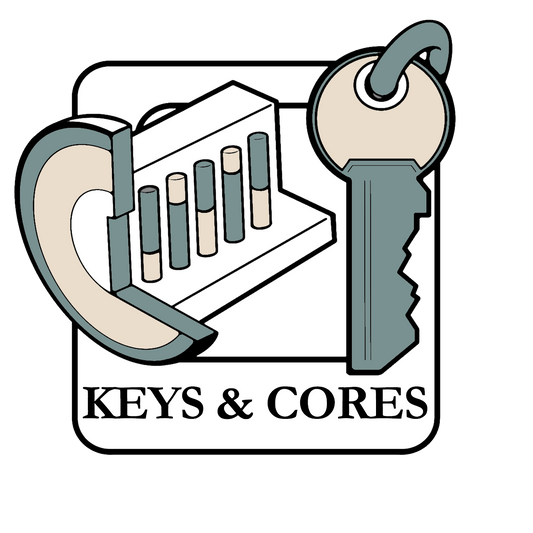 Keysandcores logo for interchangeable core quotes, FireKing keys, and keying solutions